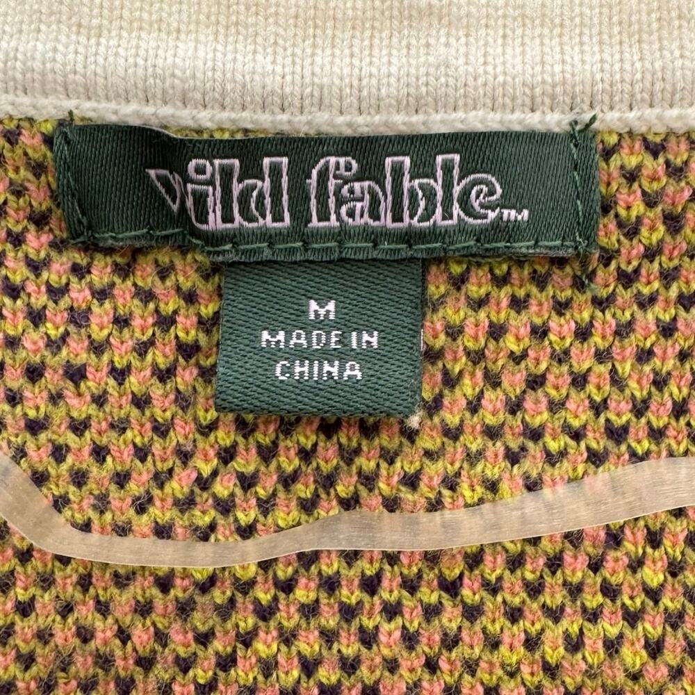 Wild Fable Cropped Long Sleeve V Neck Multicolored Cardigan Sweater Women Size M - Picture 3 of 10